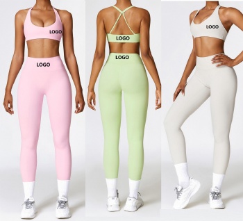 Fitness Clothings Yoga Wear Set Women Sportswear 2 Two Pieces Yoga Suit Custom logo Outfits Gym Fitness Sets