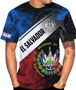 Custom Salvador Flag Men's Clothing Breathable Sweat Wicking Functional T Shirts Summer Fitness O-Neck Short-sleeved Shirt